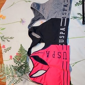 U.S. Polo Assn. Women's Sports Bras - Pink, Black, Gray